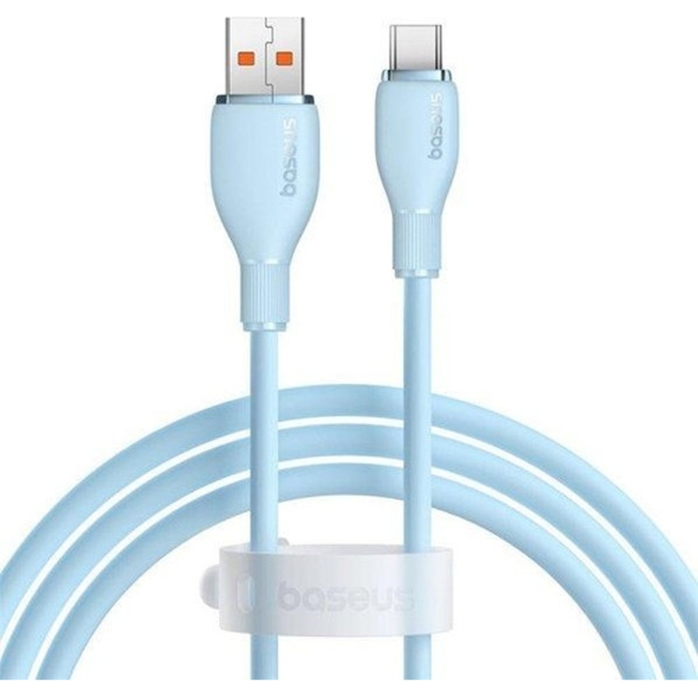 BaseusMavi-1 Baseus Pudding Hızlı Şarj Özellikli USB Type-C 100W Kablo 1.2m. Mavi - Görsel 1