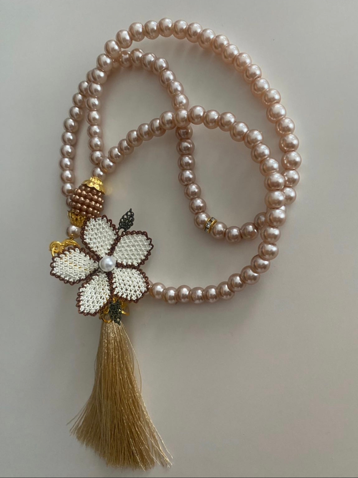 Kahverengi2 İğne Oyalı Tesbih - Görsel 1