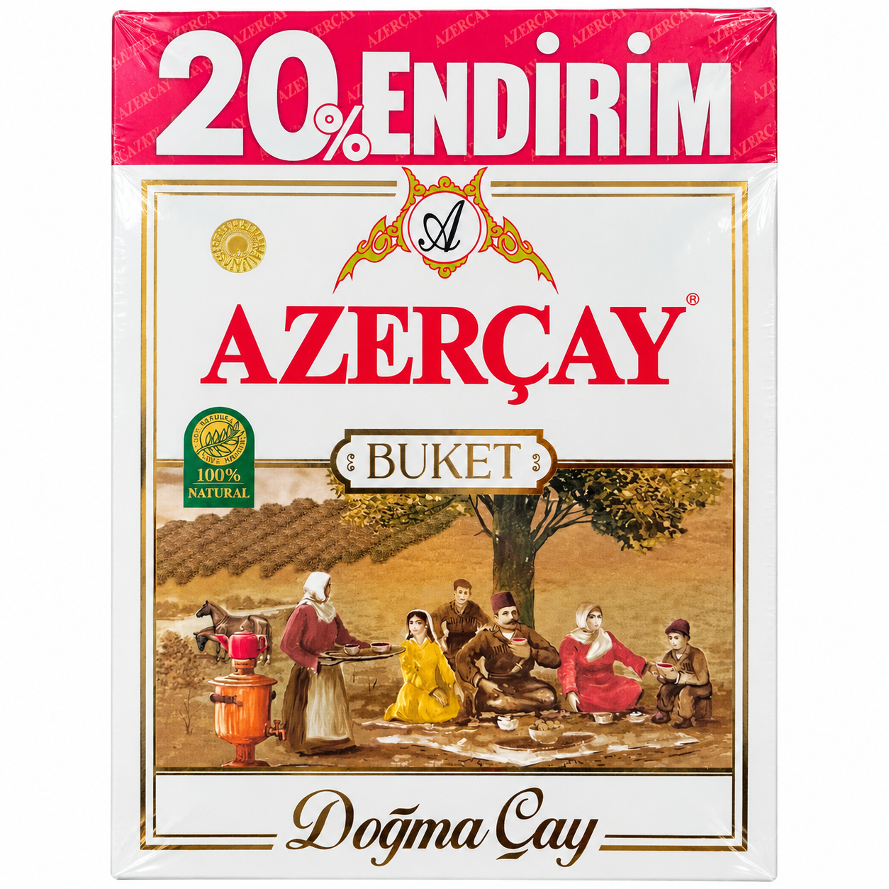 AzercayBuket900(1) Azerçay Buket iri yapraklı dökme siyah çay 900 g ön ambalaj